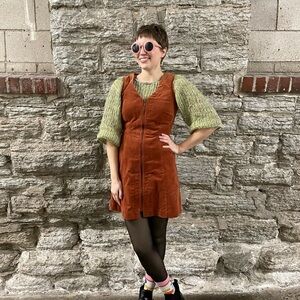 Burnt Orange Corduroy Zip Up Dress - ModCloth x Princess Highway